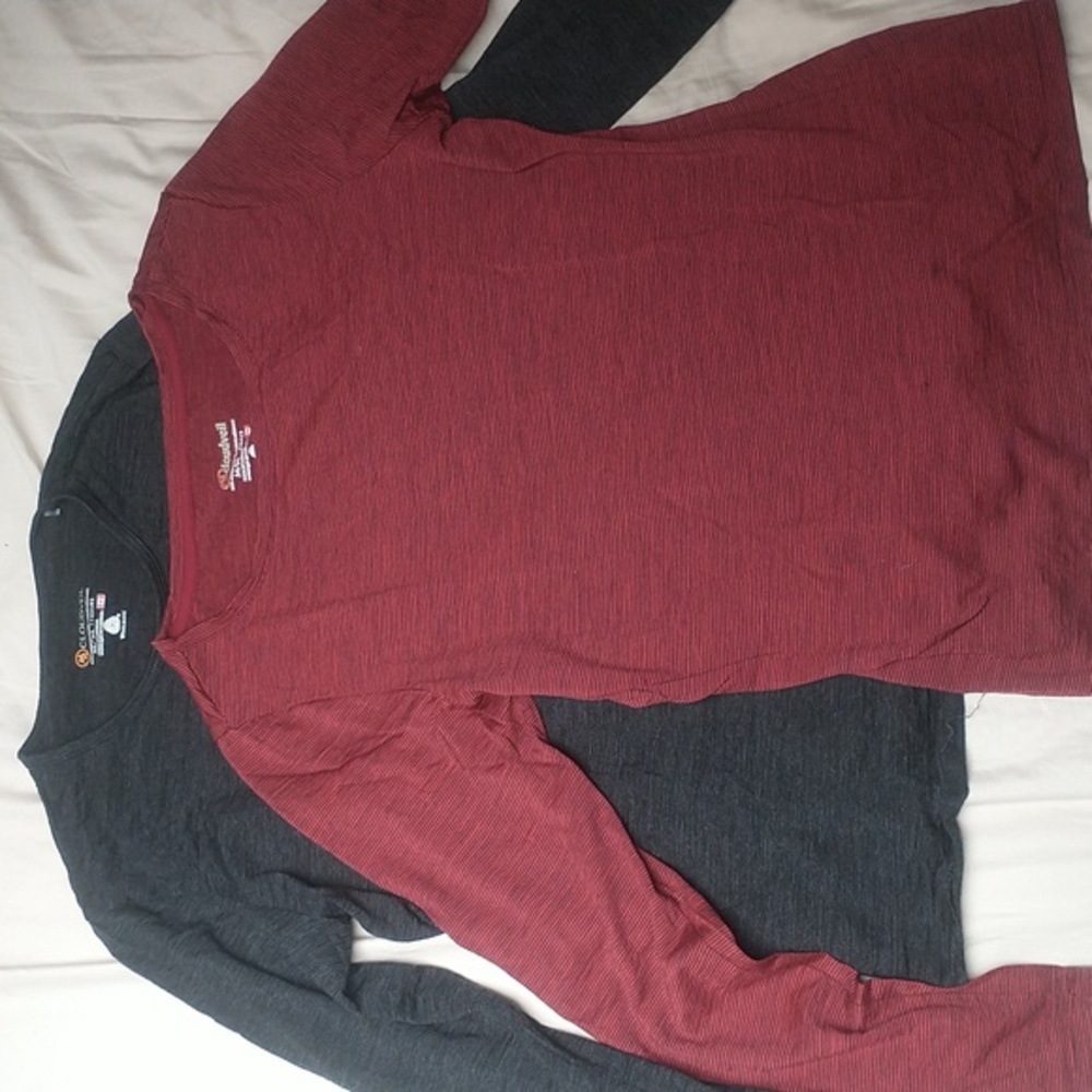 Cloudveil Merino Wool Base Layer. One‎ black, one red. Medium.